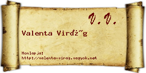 Valenta Virág névjegykártya
