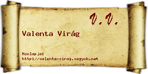 Valenta Virág névjegykártya